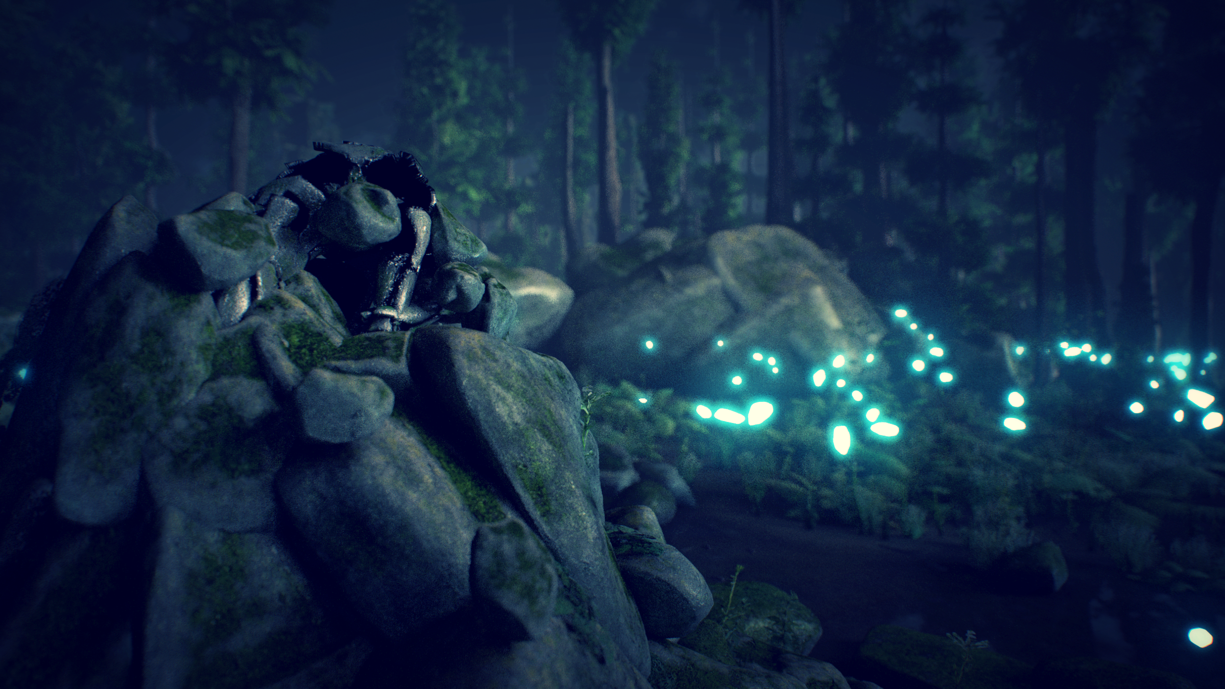 A woman carved in stone begins to move..