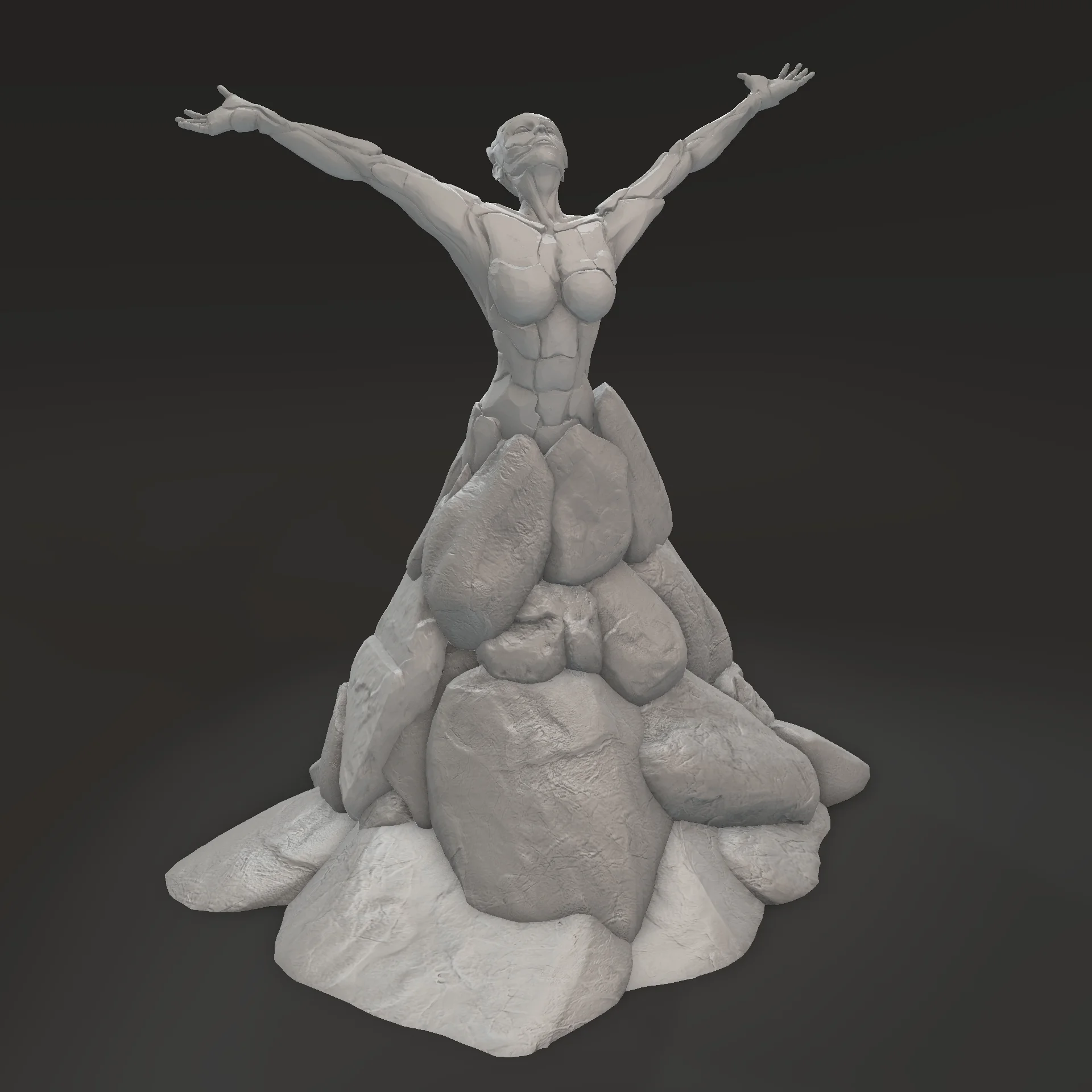 Working with the art team to create a character made of rock that could animate was a significant technical challenge