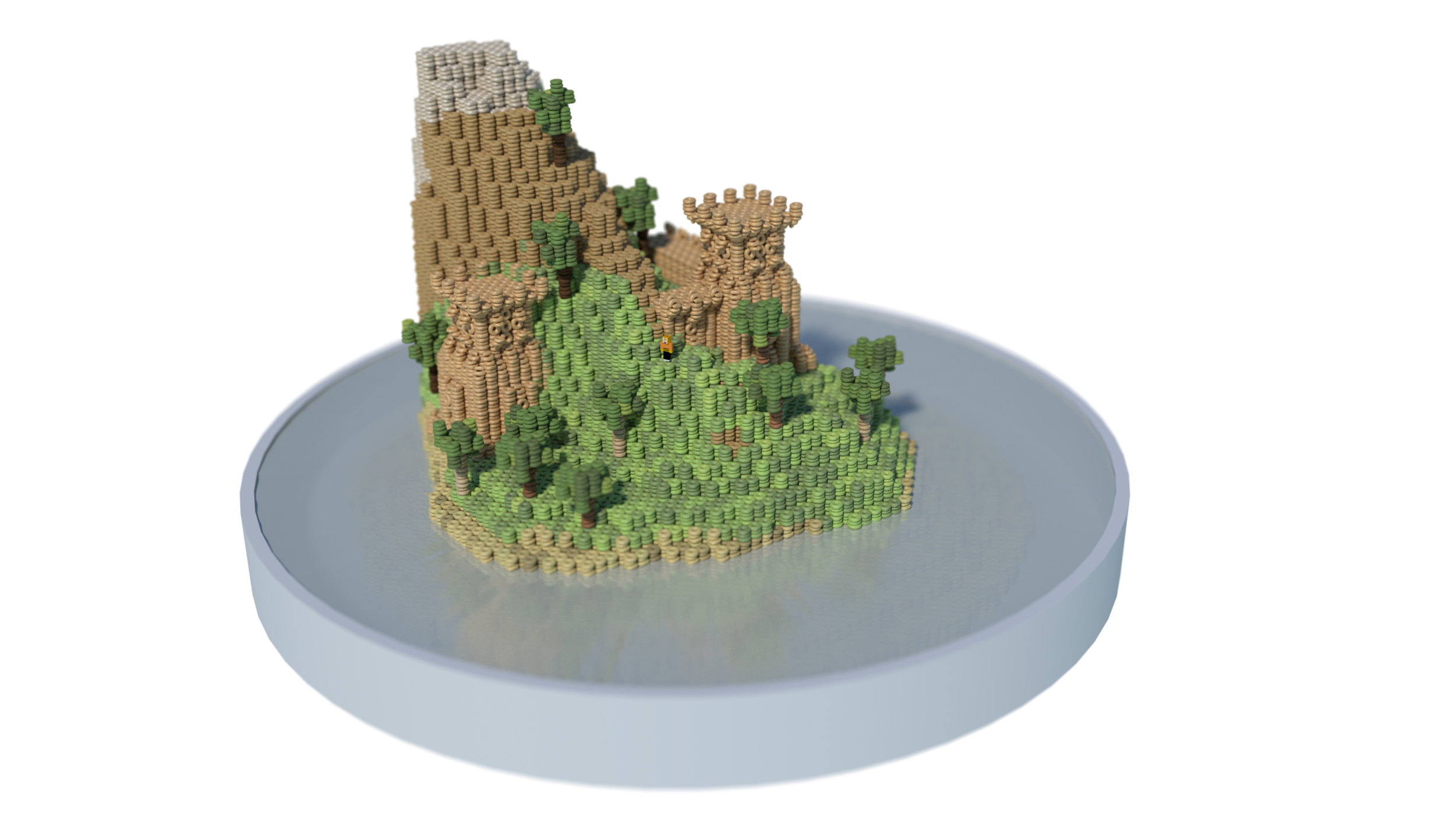  Our 'test' island, where we tested different rendering and build methods for the larger island, with much shorter rendering times 