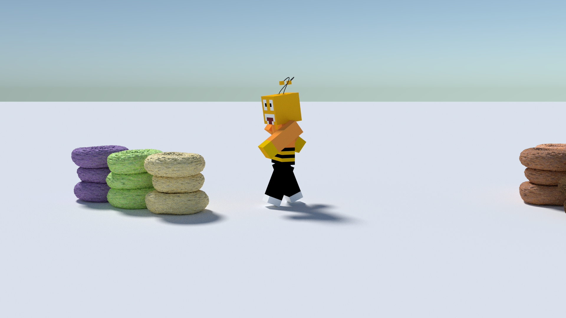 An early animation test placing Buzz in a test world where he could move around 