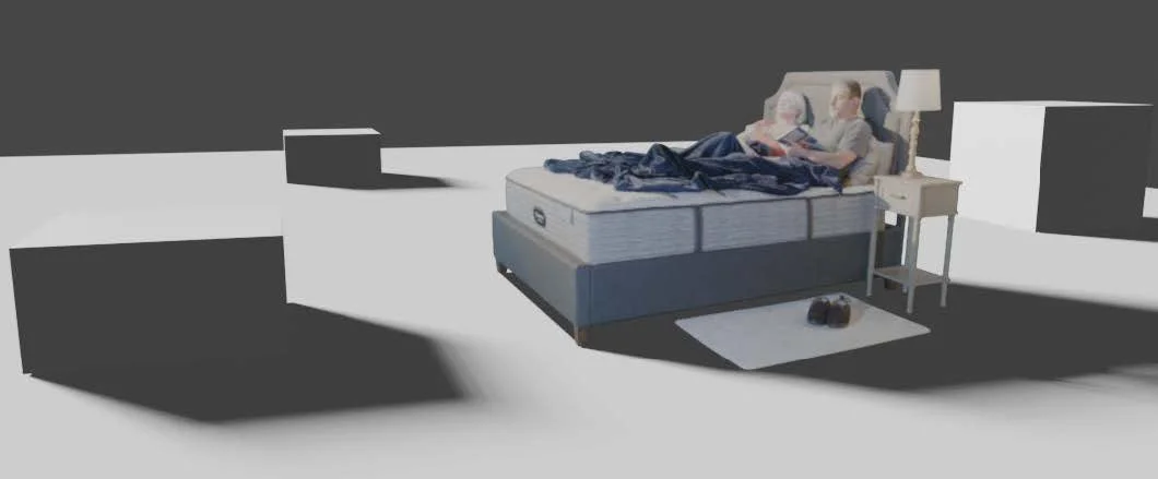 Shadows help ground the bed into the scene and help it not "float"